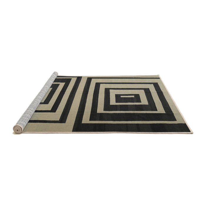 Serging Thickness of Machine Washable Contemporary Light French Beige Brown Rug, wshcon1704