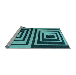 Sideview of Machine Washable Abstract Light Blue Contemporary Rug, wshcon1704lblu