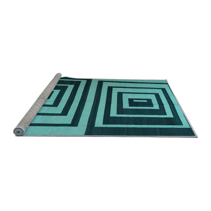 Sideview of Machine Washable Abstract Light Blue Contemporary Rug, wshcon1704lblu