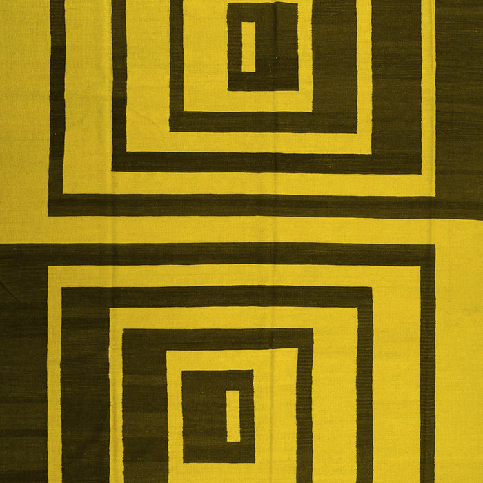 Machine Washable Abstract Yellow Contemporary Rug, wshcon1704yw