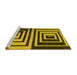 Sideview of Machine Washable Abstract Yellow Contemporary Rug, wshcon1704yw