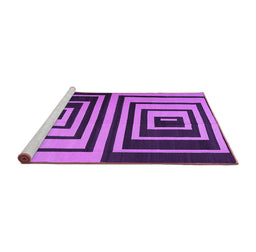 Sideview of Machine Washable Abstract Purple Contemporary Area Rugs, wshcon1704pur