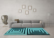 Machine Washable Abstract Light Blue Contemporary Rug in a Living Room, wshcon1704lblu