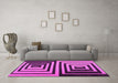 Machine Washable Abstract Pink Contemporary Rug in a Living Room, wshcon1704pnk