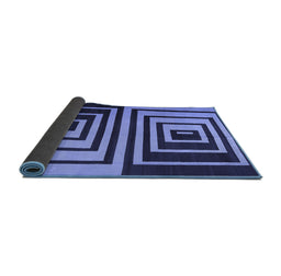 Sideview of Abstract Blue Contemporary Rug, con1704blu
