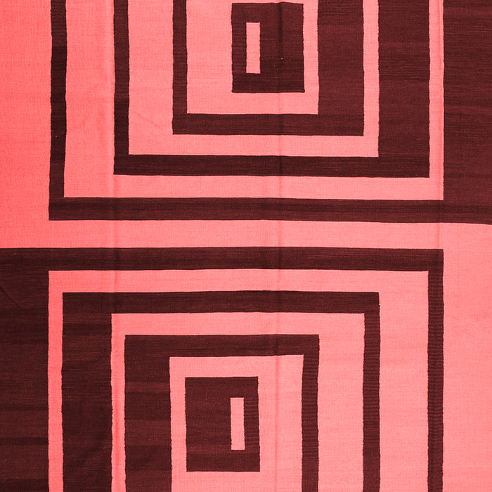 Machine Washable Abstract Red Contemporary Rug, wshcon1704red