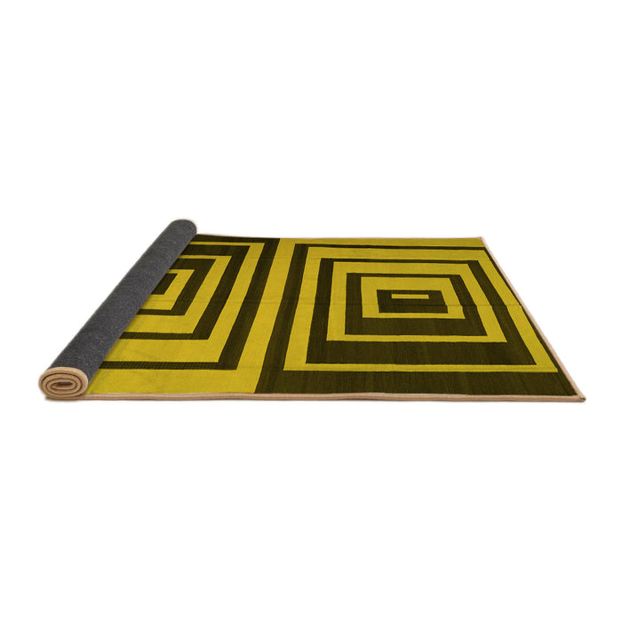 Sideview of Abstract Yellow Contemporary Rug, con1704yw