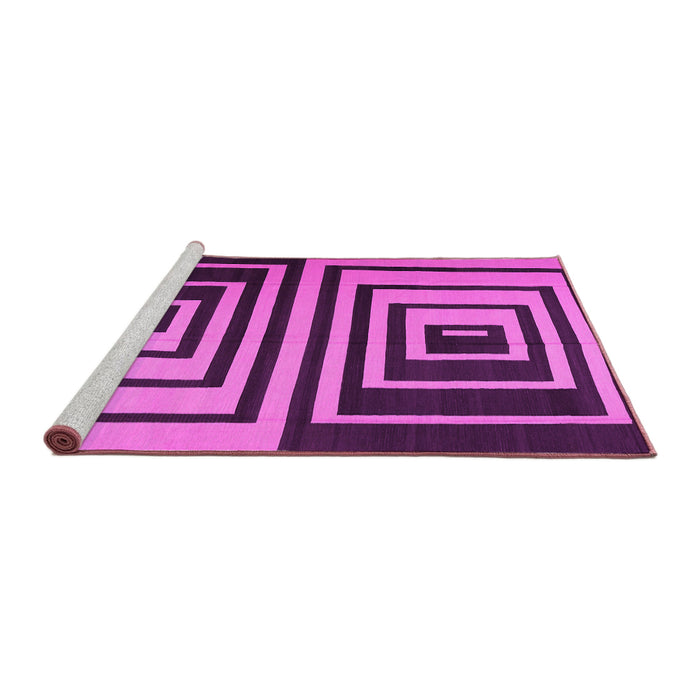 Sideview of Machine Washable Abstract Pink Contemporary Rug, wshcon1704pnk
