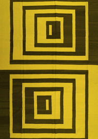 Abstract Yellow Contemporary Rug, con1704yw