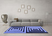 Machine Washable Abstract Blue Contemporary Rug in a Living Room, wshcon1704blu