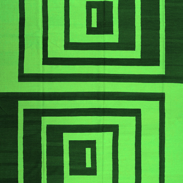 Serging Thickness of Machine Washable Abstract Green Contemporary Area Rugs, wshcon1704grn