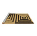 Sideview of Machine Washable Abstract Brown Contemporary Rug, wshcon1704brn