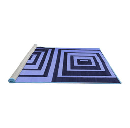 Sideview of Machine Washable Abstract Blue Contemporary Rug, wshcon1704blu