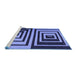 Sideview of Machine Washable Abstract Blue Contemporary Rug, wshcon1704blu