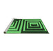 Sideview of Machine Washable Abstract Emerald Green Contemporary Area Rugs, wshcon1704emgrn