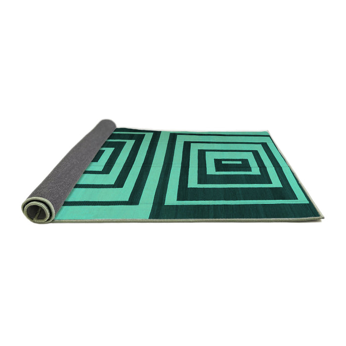 Sideview of Abstract Turquoise Contemporary Rug, con1704turq