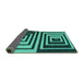 Sideview of Abstract Turquoise Contemporary Rug, con1704turq