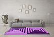 Machine Washable Abstract Purple Contemporary Area Rugs in a Living Room, wshcon1704pur