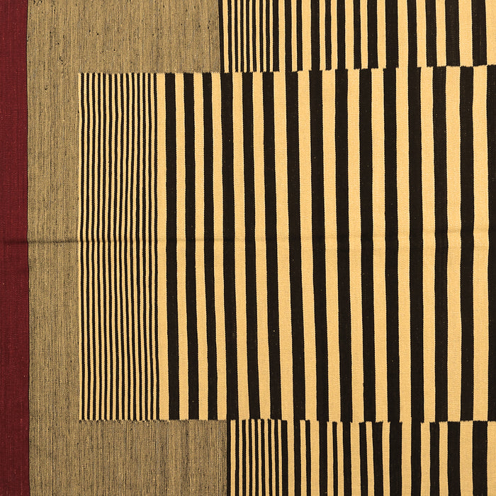 Square Abstract Brown Contemporary Rug, con1705brn