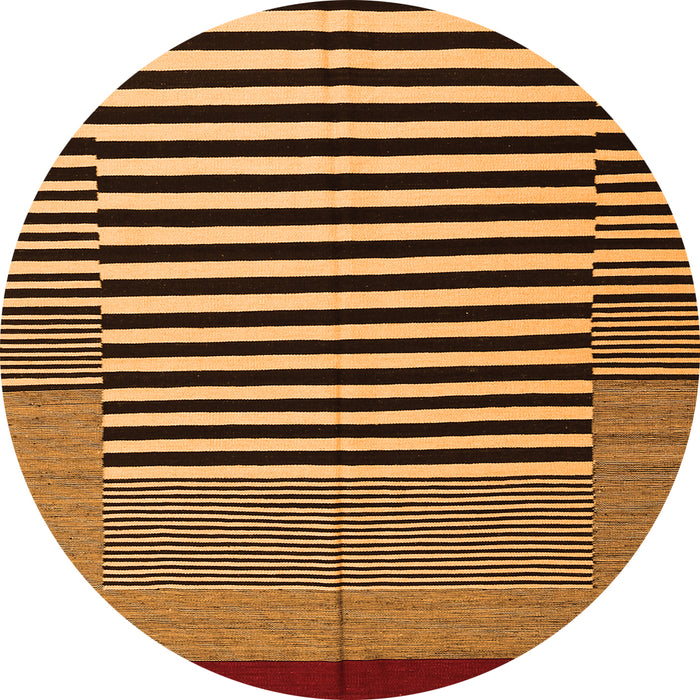 Square Abstract Orange Contemporary Rug, con1705org