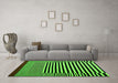 Machine Washable Abstract Green Contemporary Area Rugs in a Living Room,, wshcon1705grn