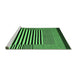 Sideview of Machine Washable Abstract Emerald Green Contemporary Area Rugs, wshcon1705emgrn