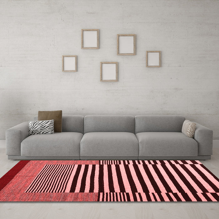 Contemporary Red Washable Rugs