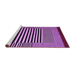 Sideview of Machine Washable Abstract Purple Contemporary Area Rugs, wshcon1705pur