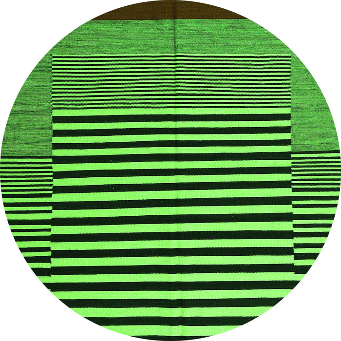 Square Abstract Green Contemporary Rug, con1705grn