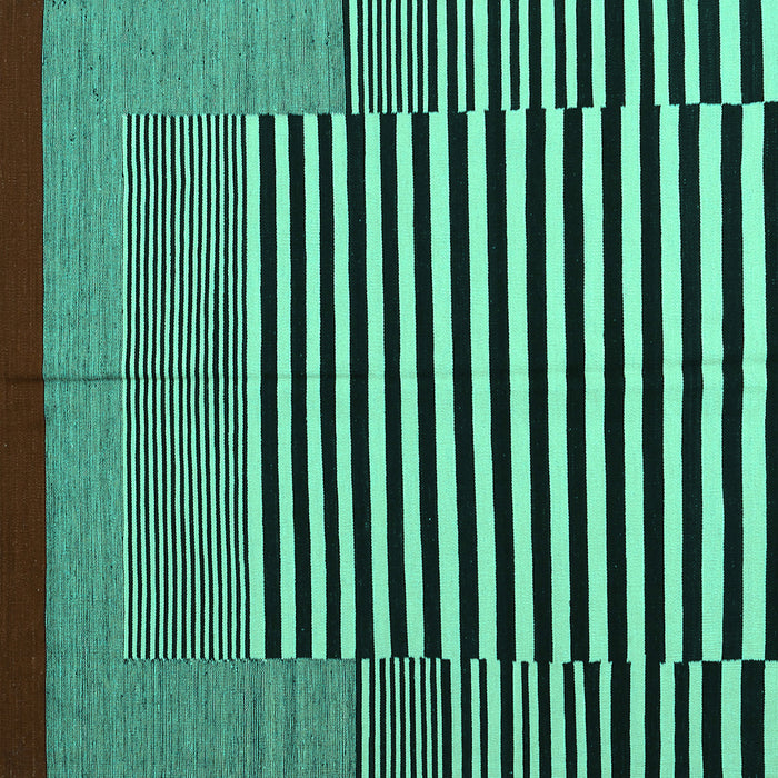 Square Machine Washable Abstract Turquoise Contemporary Area Rugs, wshcon1705turq