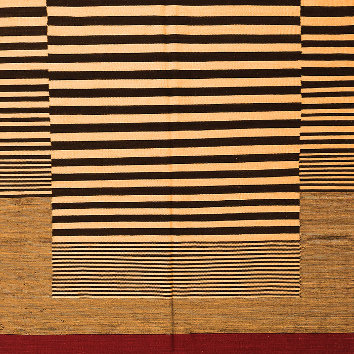 Serging Thickness of Abstract Orange Contemporary Rug, con1705org