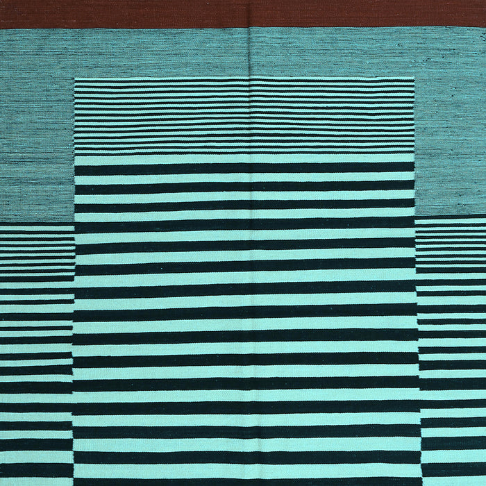 Square Abstract Light Blue Contemporary Rug, con1705lblu