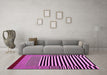 Machine Washable Abstract Pink Contemporary Rug in a Living Room, wshcon1705pnk