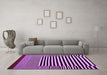 Machine Washable Abstract Purple Contemporary Area Rugs in a Living Room, wshcon1705pur