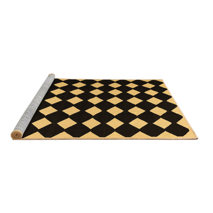 Sideview of Machine Washable Abstract Brown Contemporary Rug, wshcon1706brn