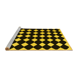 Sideview of Machine Washable Abstract Yellow Contemporary Rug, wshcon1706yw