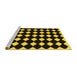 Sideview of Machine Washable Abstract Yellow Contemporary Rug, wshcon1706yw