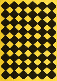 Abstract Yellow Contemporary Rug, con1706yw