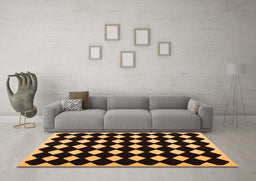 Machine Washable Abstract Orange Contemporary Area Rugs in a Living Room, wshcon1706org