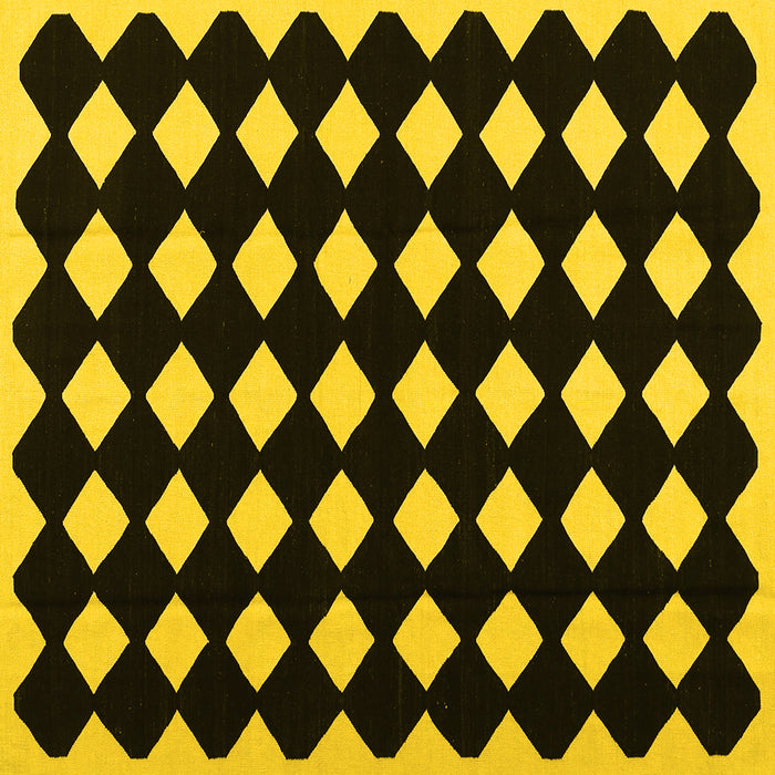 Square Machine Washable Abstract Yellow Contemporary Rug, wshcon1706yw