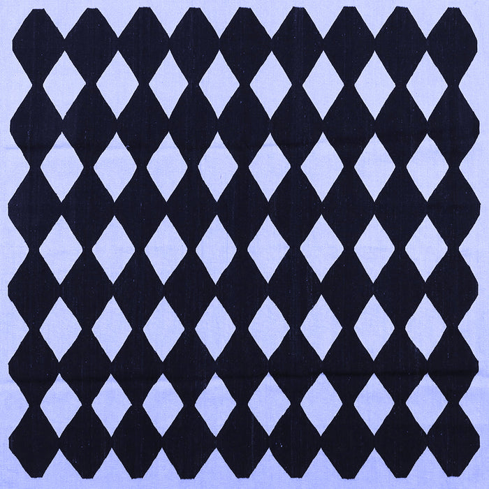 Square Abstract Blue Contemporary Rug, con1706blu