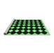 Sideview of Machine Washable Abstract Emerald Green Contemporary Area Rugs, wshcon1706emgrn