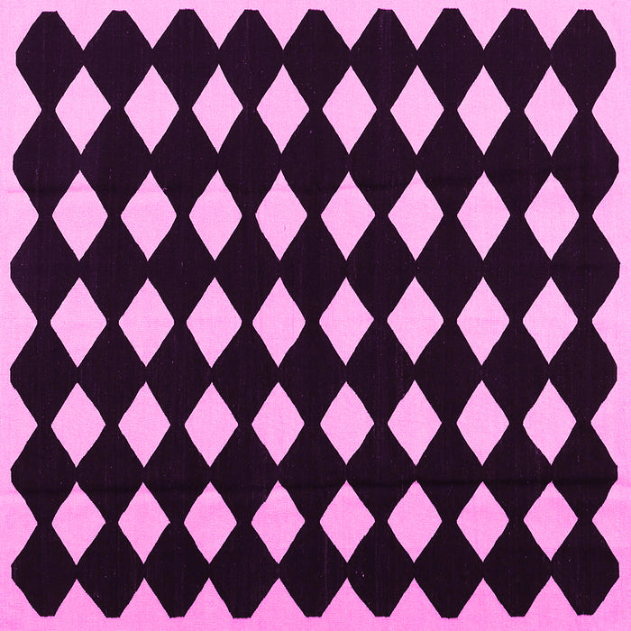 Square Machine Washable Abstract Pink Contemporary Rug, wshcon1706pnk