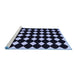 Sideview of Machine Washable Abstract Blue Contemporary Rug, wshcon1706blu