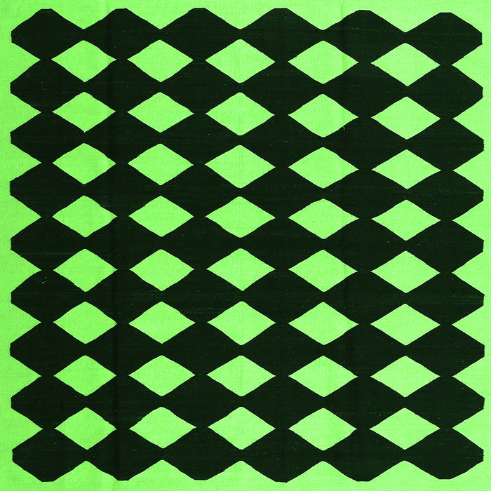 Round Machine Washable Abstract Green Contemporary Area Rugs, wshcon1706grn