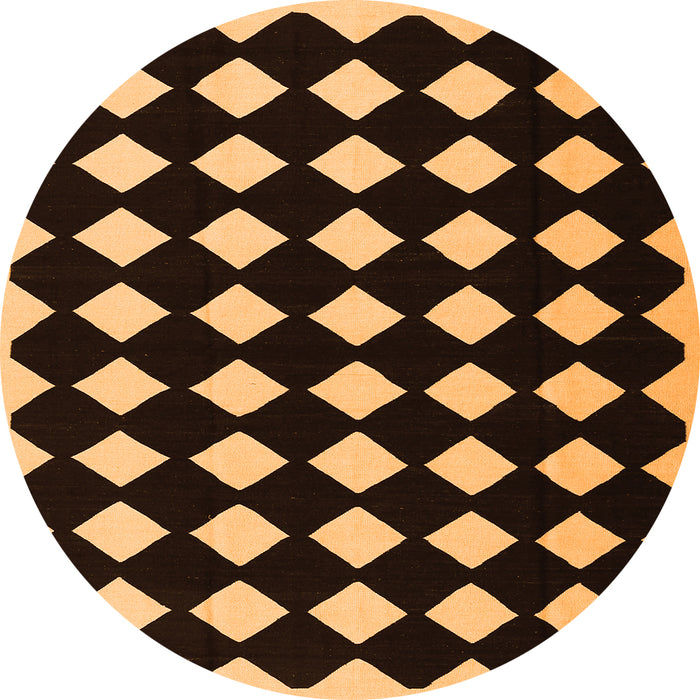 Square Abstract Orange Contemporary Rug, con1706org