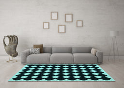 Machine Washable Abstract Light Blue Contemporary Rug in a Living Room, wshcon1706lblu