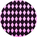 Round Abstract Pink Contemporary Rug, con1706pnk