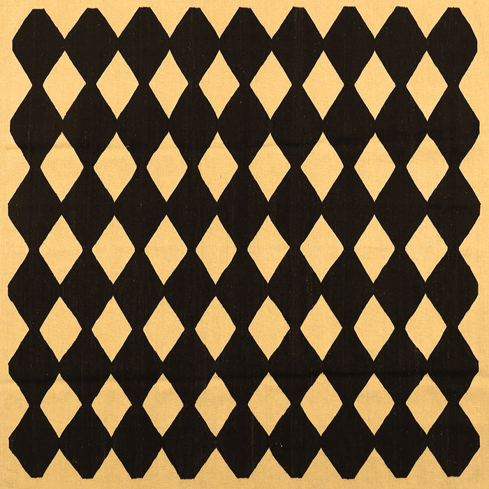 Square Machine Washable Abstract Brown Contemporary Rug, wshcon1706brn