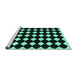 Sideview of Machine Washable Abstract Turquoise Contemporary Area Rugs, wshcon1706turq